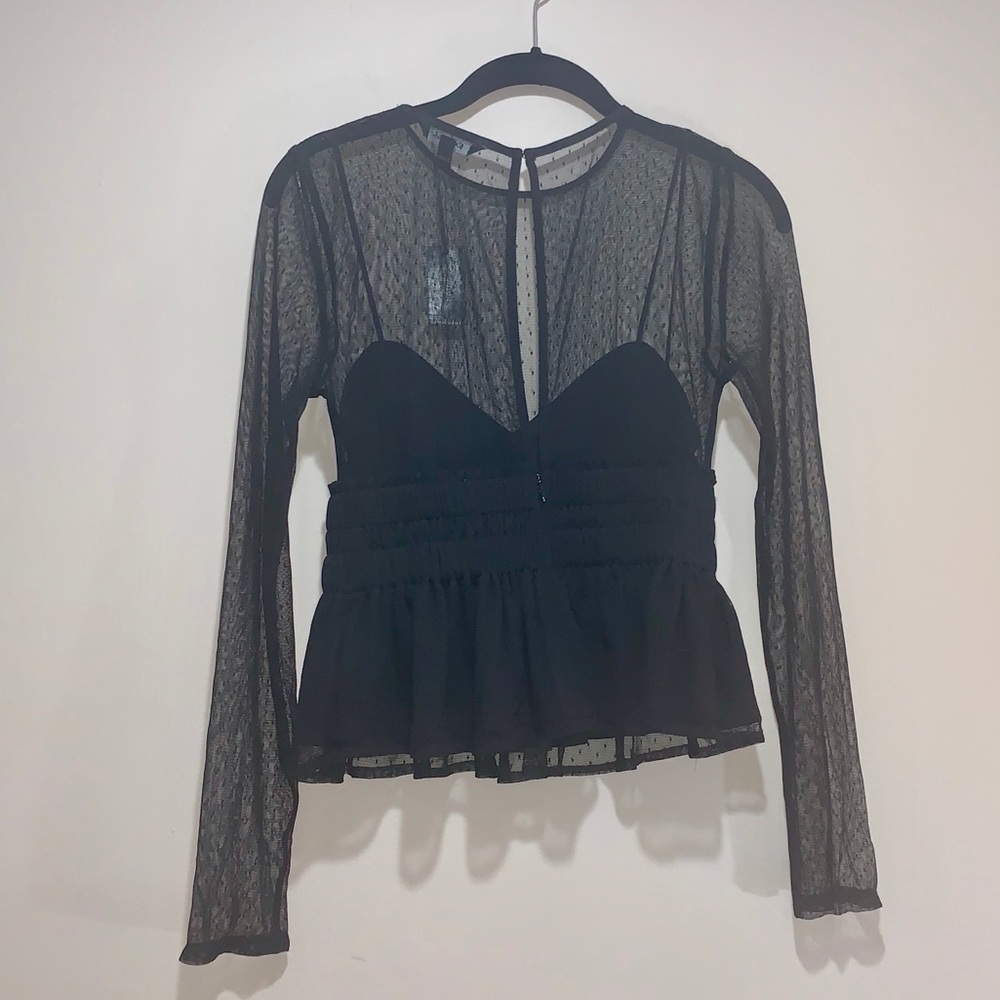 EXPRESS Black Mesh Top
